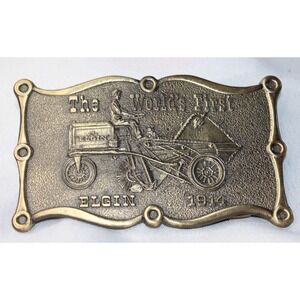 1970s 'THE WORLD'S FIRST ELGIN 1914' Commemorative Belt Buckle - Lewis - Vintage